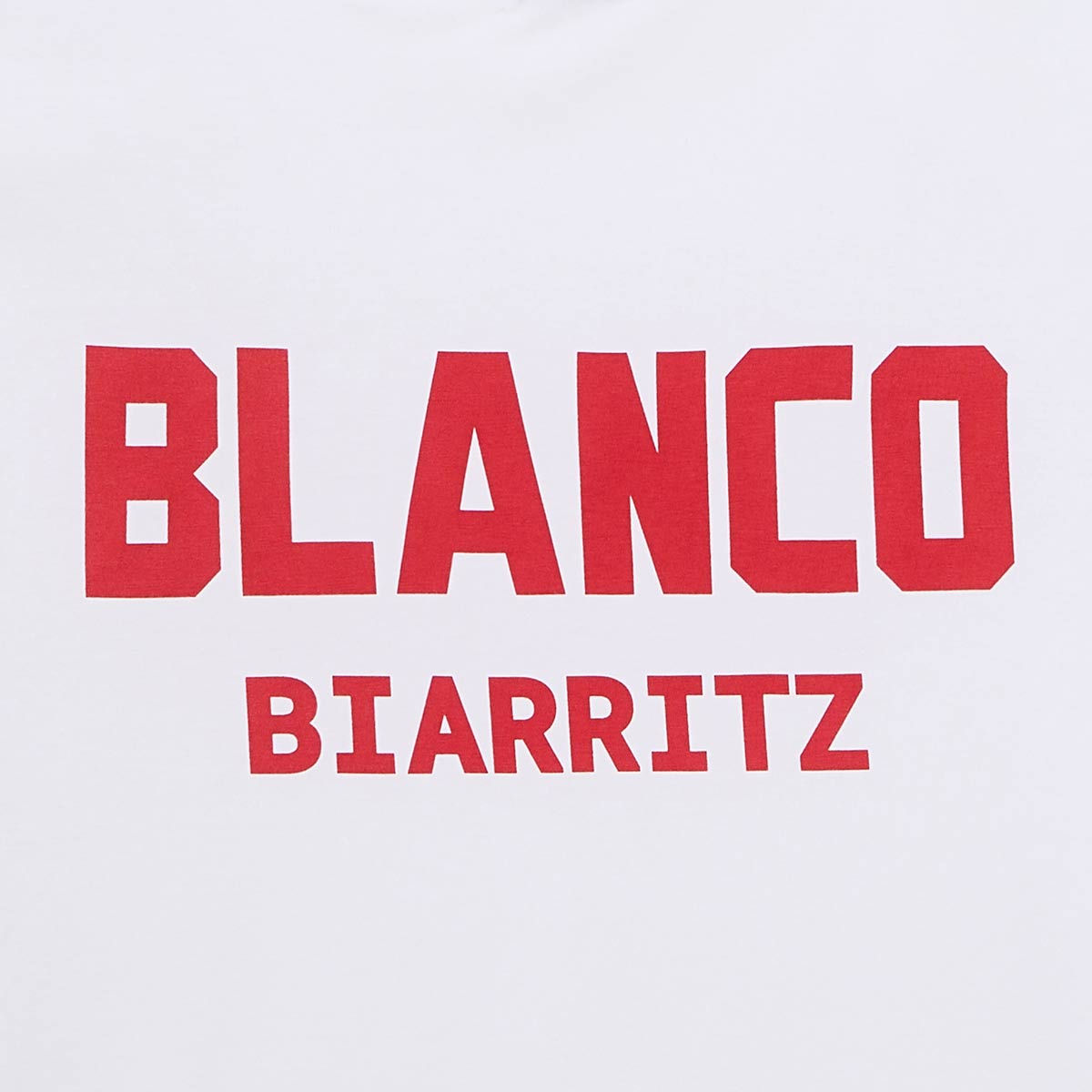 Maglietta girocollo bianca in cotone con stampa sul retro BLANCO BIARRITZ UOMO SERGE BLANCO