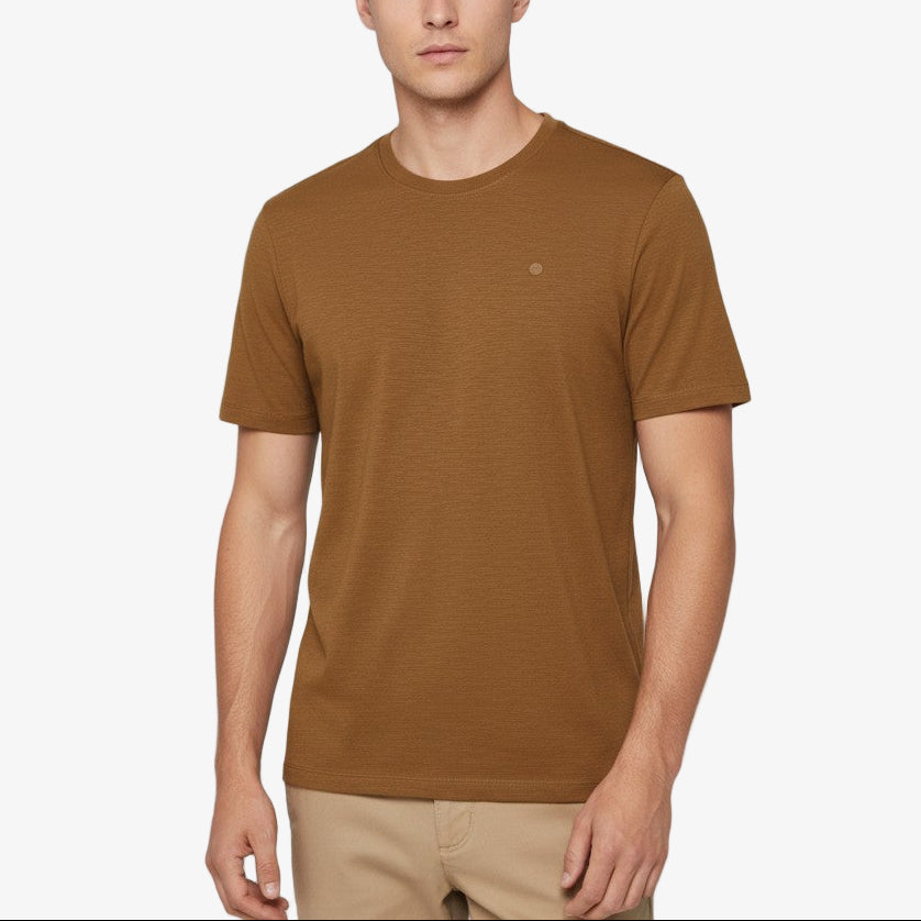 T-shirt En Coton Flammé Marron Noisette Homme SERGE BLANCO