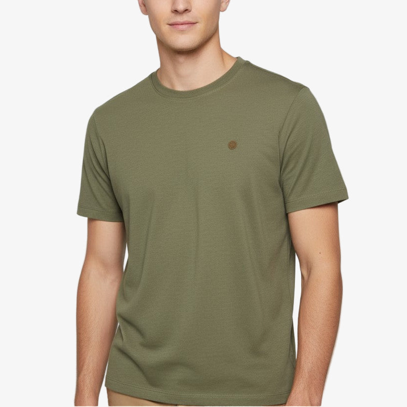 T-shirt En Coton Flammé Vert Militaire Homme SERGE BLANCO