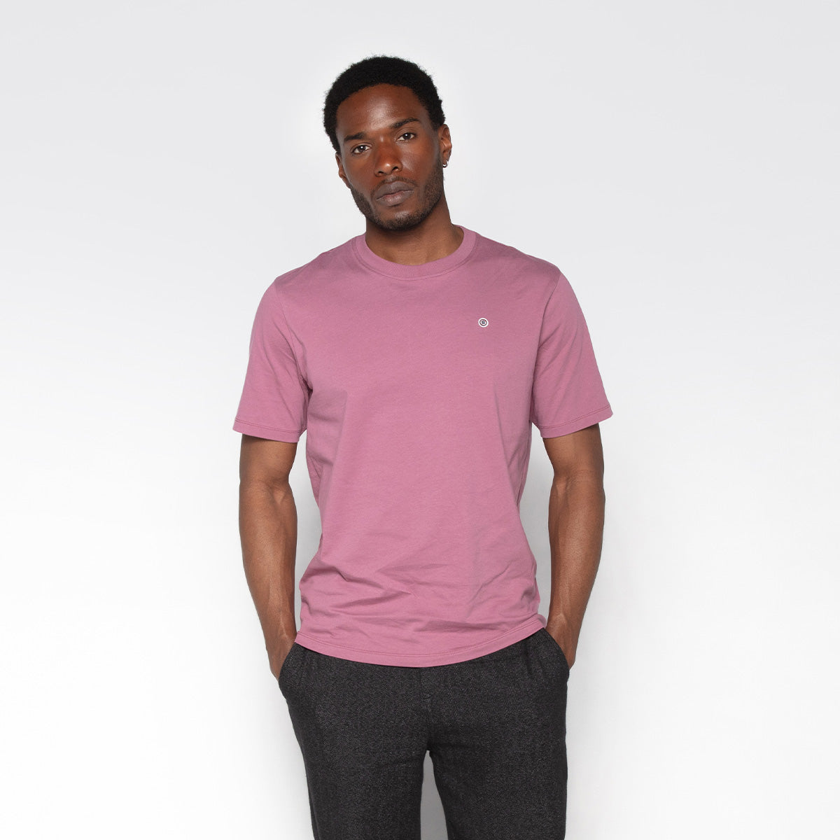 T-shirt Manches Courtes Col Rond En Coton Violet Pourpre Théo Homme SERGE BLANCO