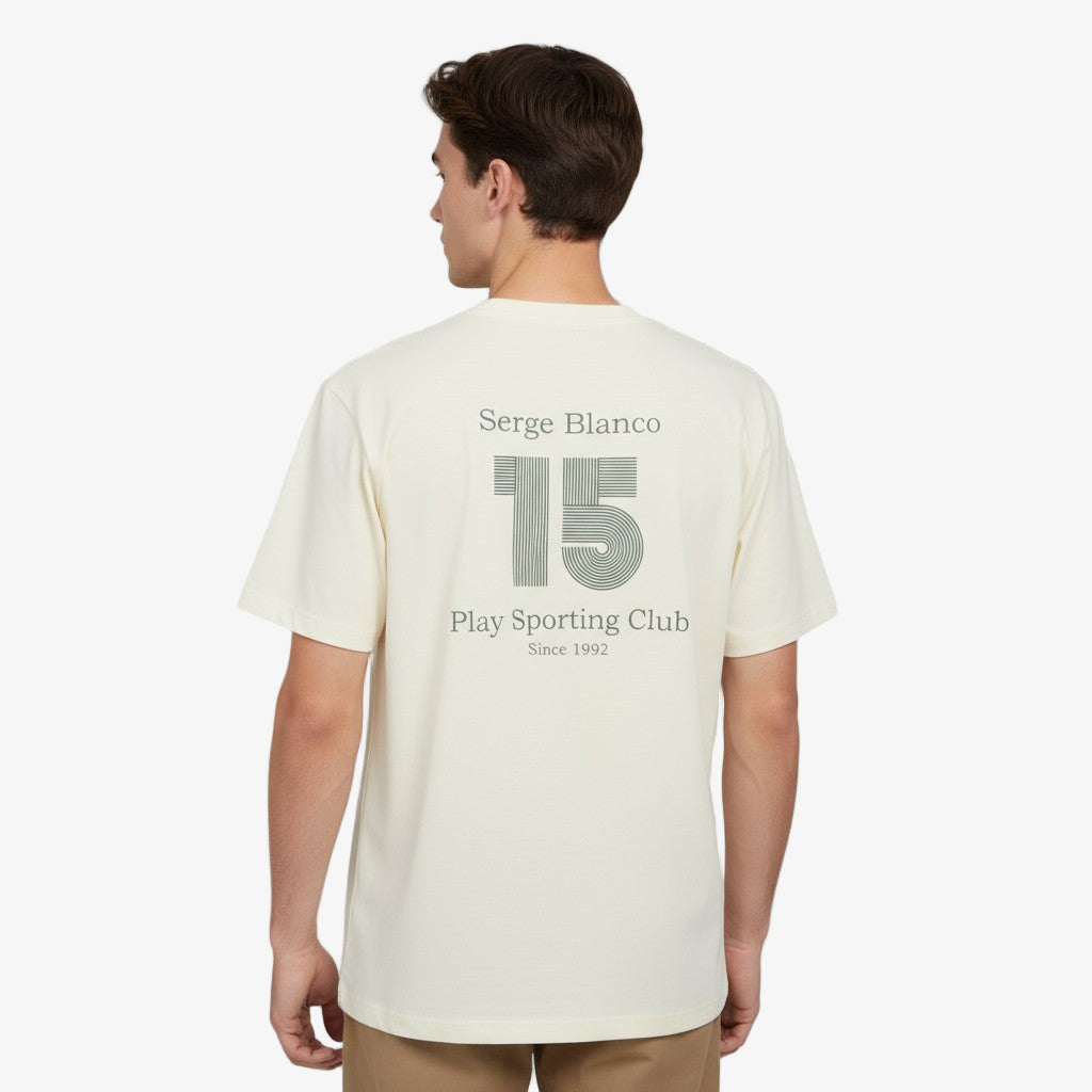 T-shirt Manches Courtes En Coton Sporting Club Blanc Ivoire Play Homme SERGE BLANCO