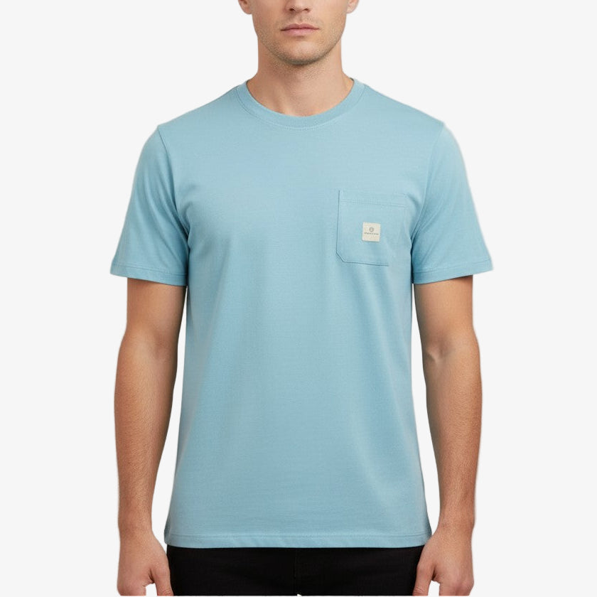 T-shirt Manches Courtes En Coton Bleu Glacier PLAY Poche Poitrine Homme SERGE BLANCO