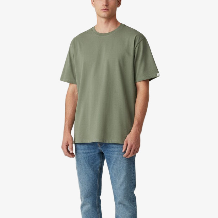T-shirt Manches Courtes En Coton Stretch Vert Militaire Tarike Homme SERGE BLANCO