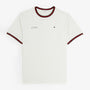 T-shirt STADE blanc en coton col et manches liserés Stade Toulousain