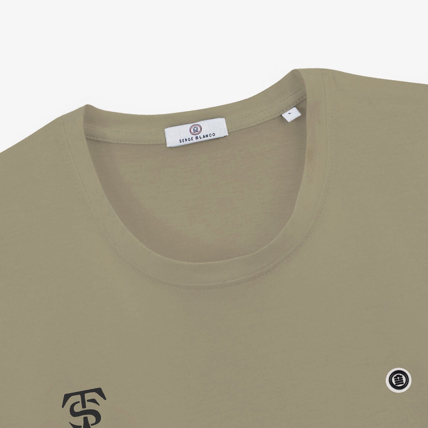 T-shirt Saint-Sernin en coton beige travertin Stade Toulousain