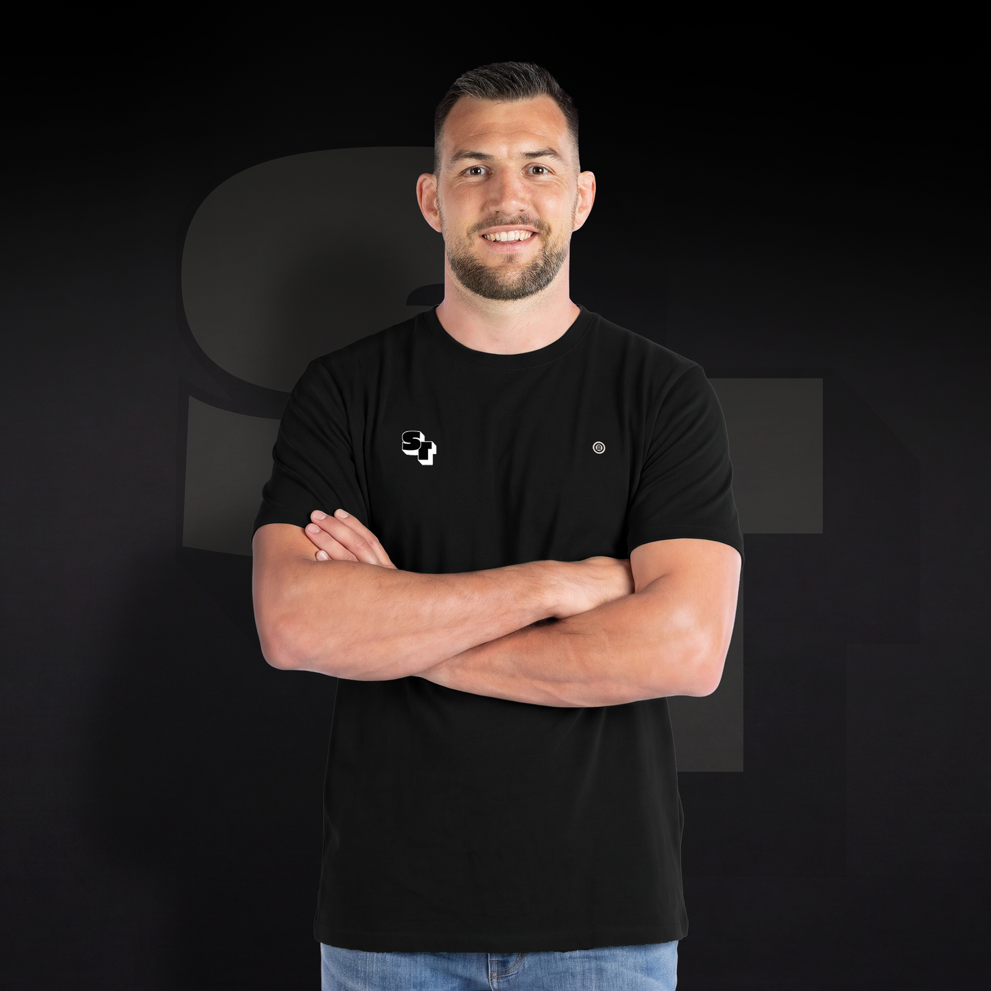 T-shirt en coton noir Stade Toulousain 3D