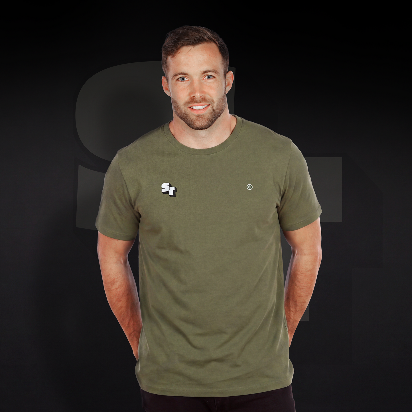 T-shirt "ST 3D" manches courtes en coton vert army Stade Toulousain