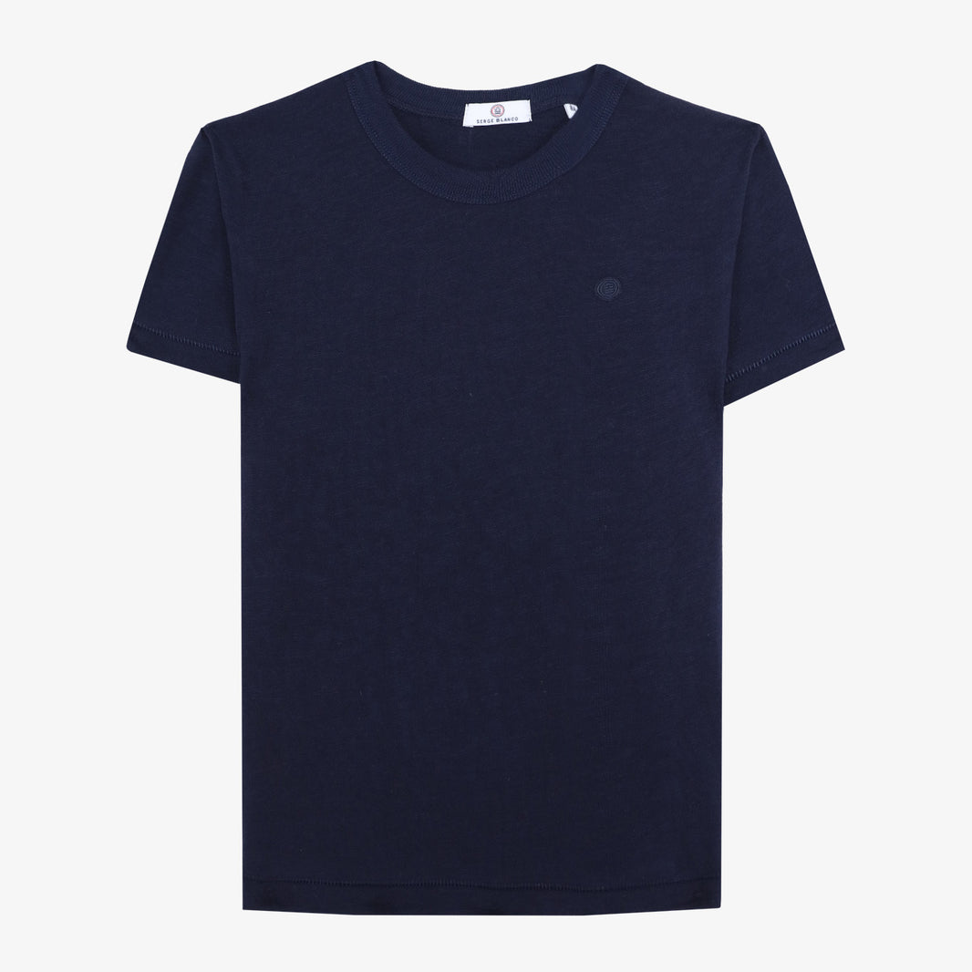 SERGE BLANCO Navy Blue Cotton Jersey Boys' T-Shirt