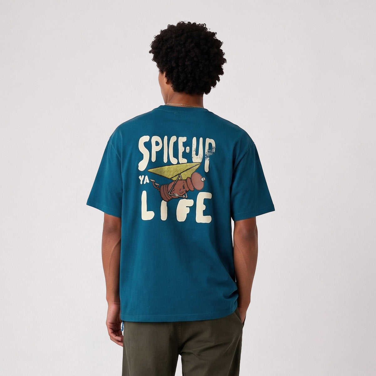 Spice-Up Ya Life SBPLAY Oversized Short-Sleeve Teal T-Shirt
