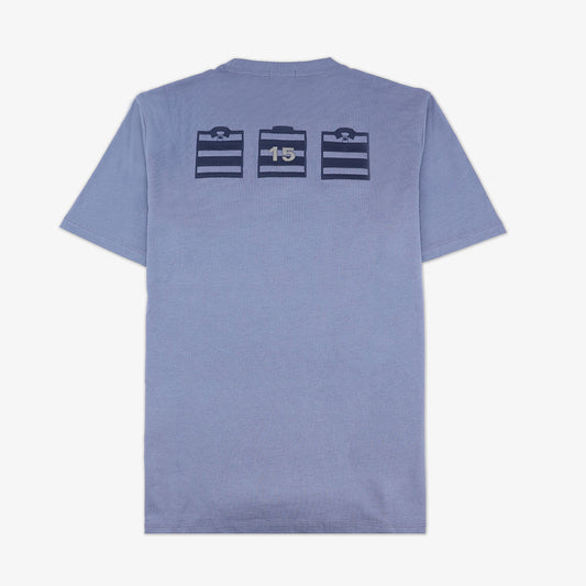 T-shirt manches courtes bleu ciel imprime dos en coton homme SERGE BLANCO