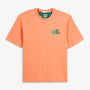 T-shirt manches courtes col rond Thor brodé Funky Animals orange coton homme serge blanco