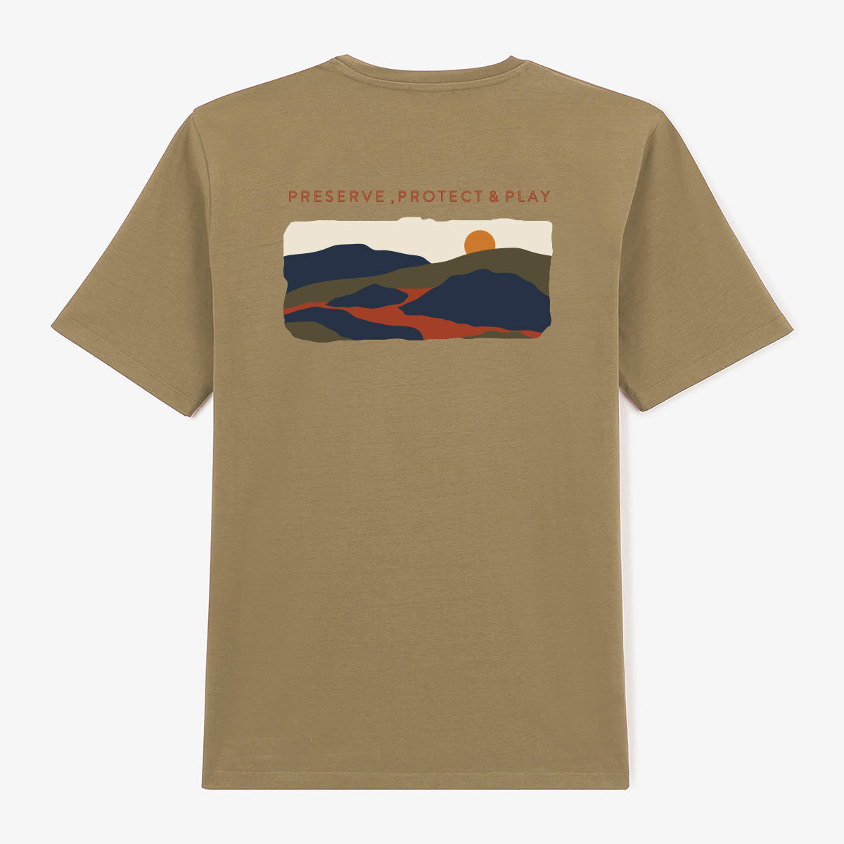 T-shirt manches courtes en coton printe beige homme SERGE BLANCO