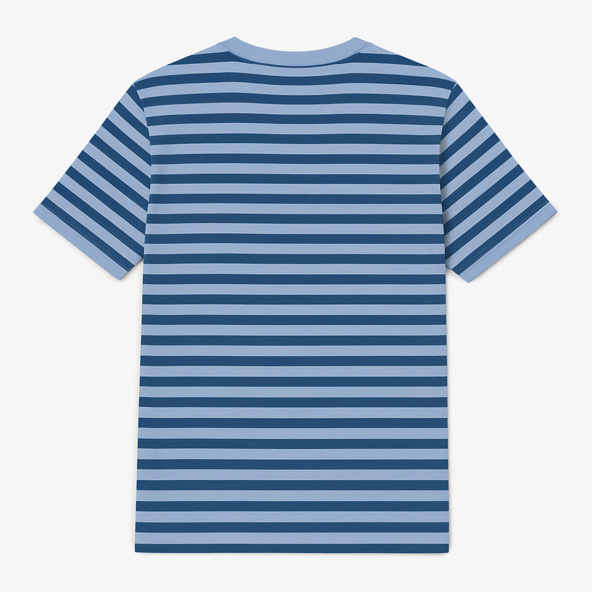 T-shirt manches courtes en coton à rayures bleu dragée homme serge blanco