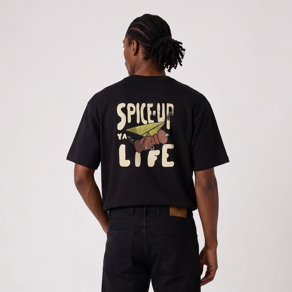 T-shirt manches courtes oversize Thor SBPLAY imprimé Spice-Up Ya Life noir