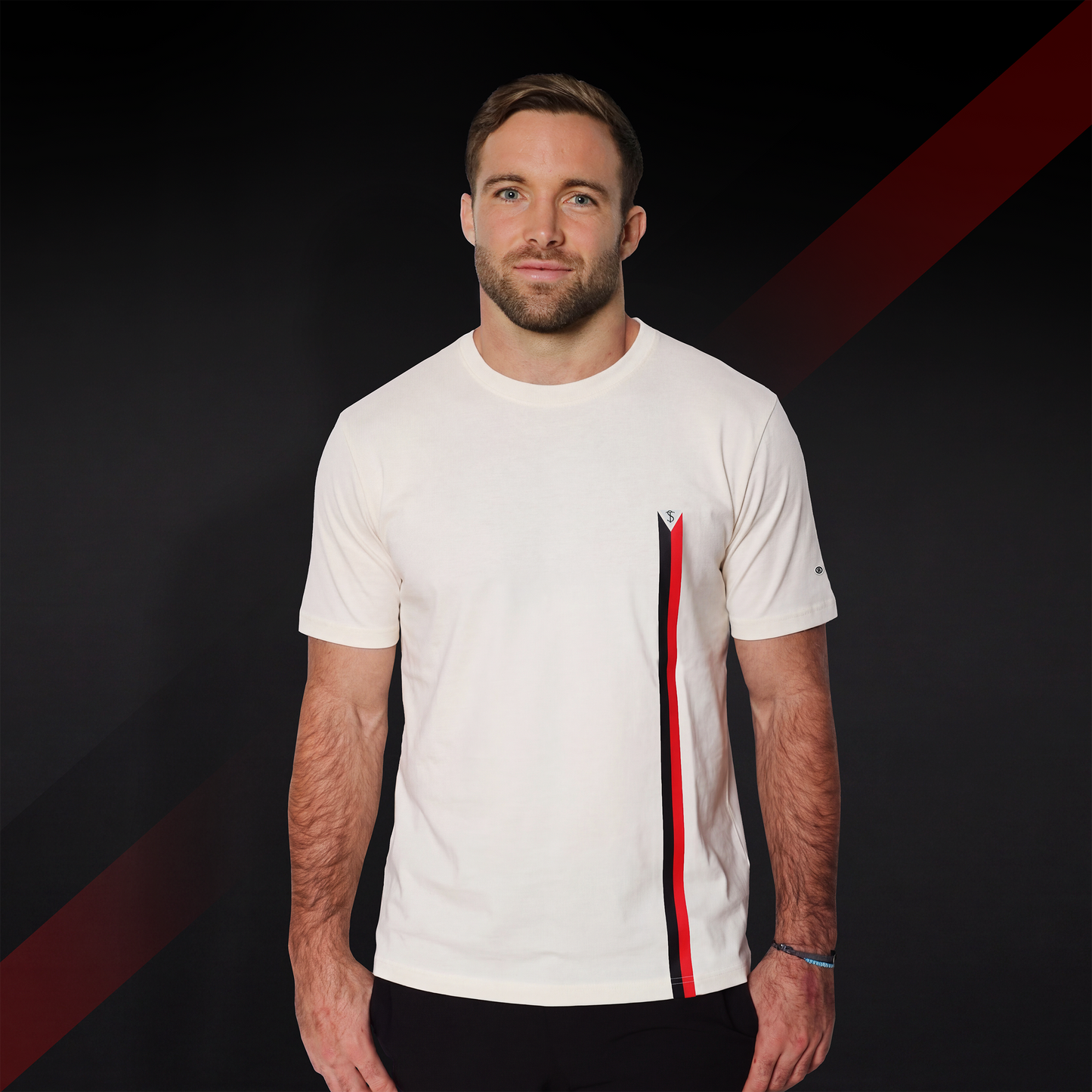 T-shirt "Vierge rouge" manches courtes en coton jersey blanc Stade Toulousain