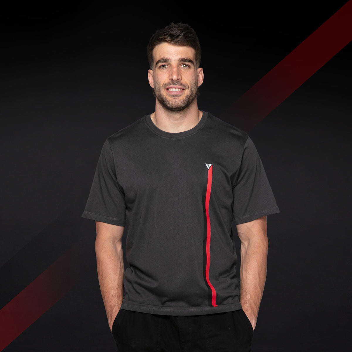 T-shirt "Vierge rouge" manches courtes en coton jersey gris anthracite Stade Toulousain