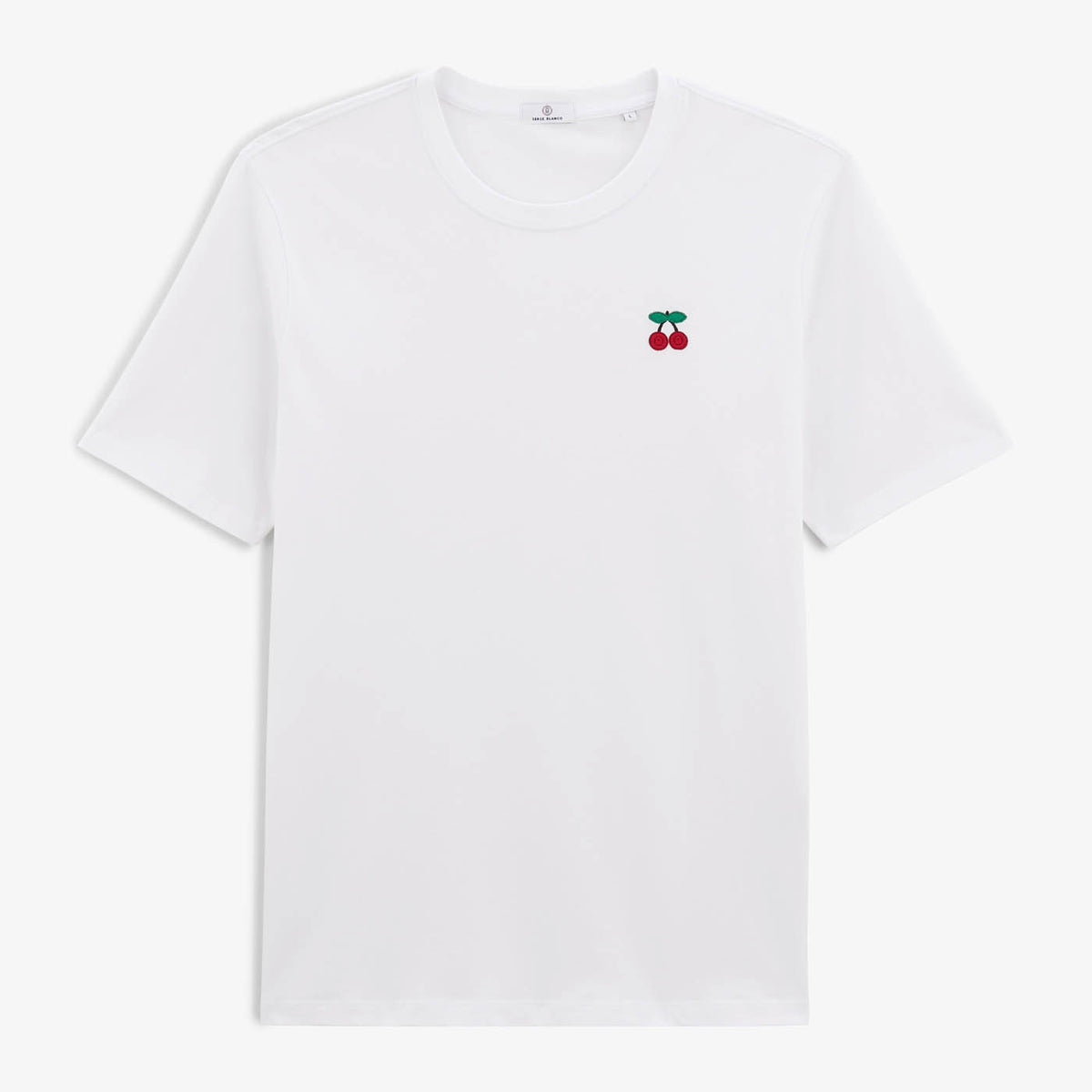 Tucker T-shirt with white cherry embroidery