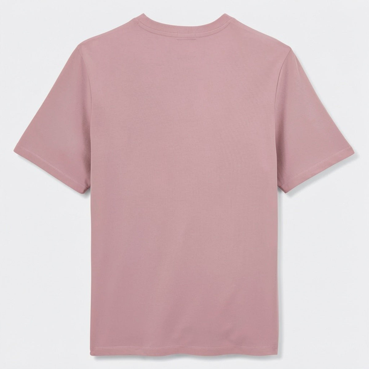 T-Shirt „Tobias“ mit Rundhalsausschnitt aus rosa Baumwolle und Aufdruck auf der Brust