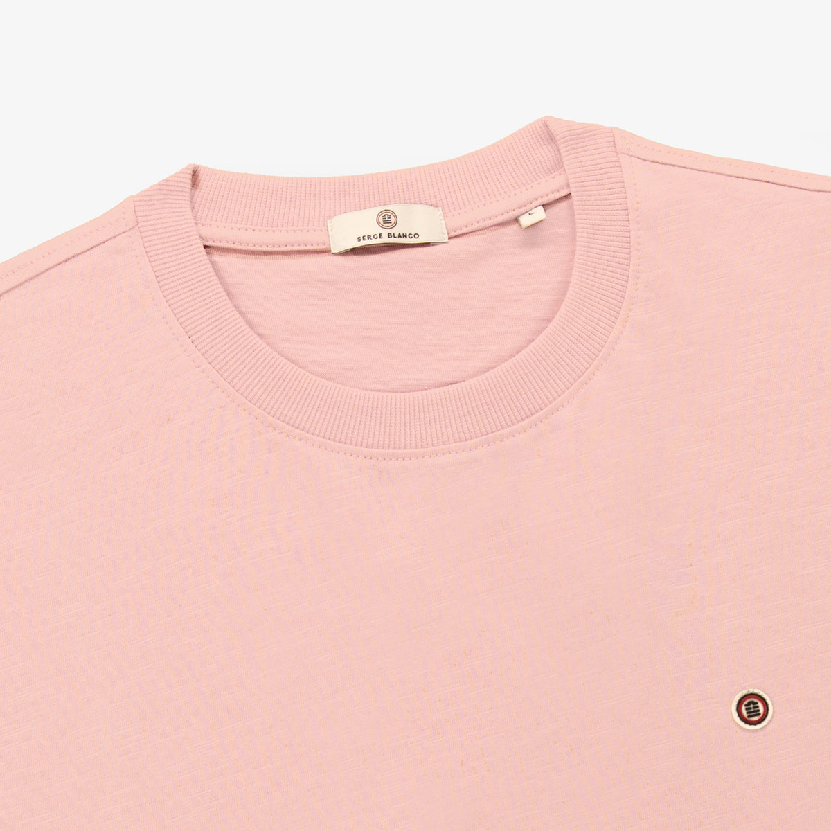 T-shirt manches courtes Tristan en coton slub rose