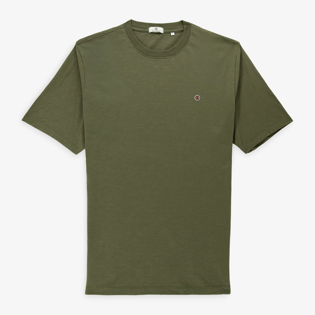 T-shirt manches courtes Tristan en coton slub kaki