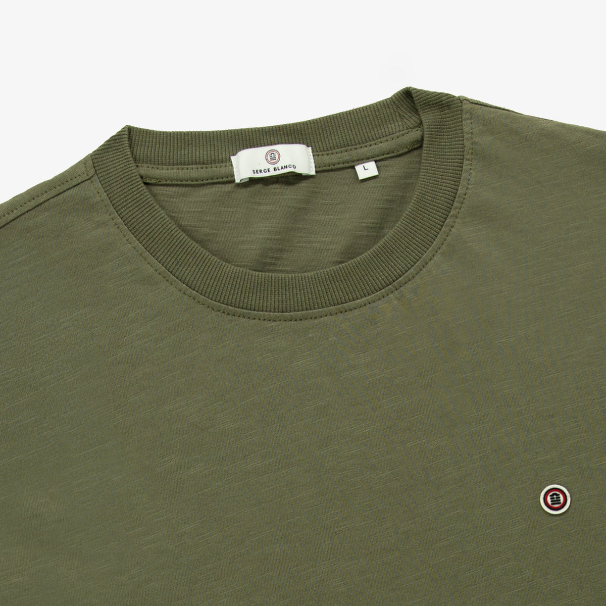 T-shirt manches courtes Tristan en coton slub kaki