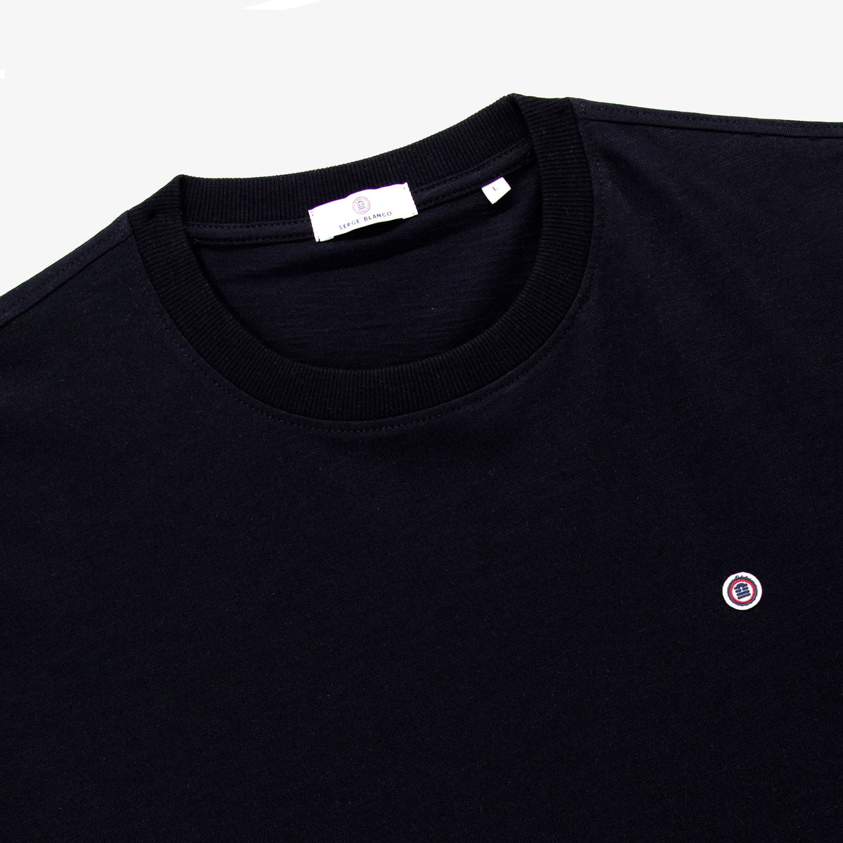 T-shirt manches courtes Tristan en coton slub noir