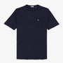 T-shirt manches courtes Tony en coton slub bleu marine