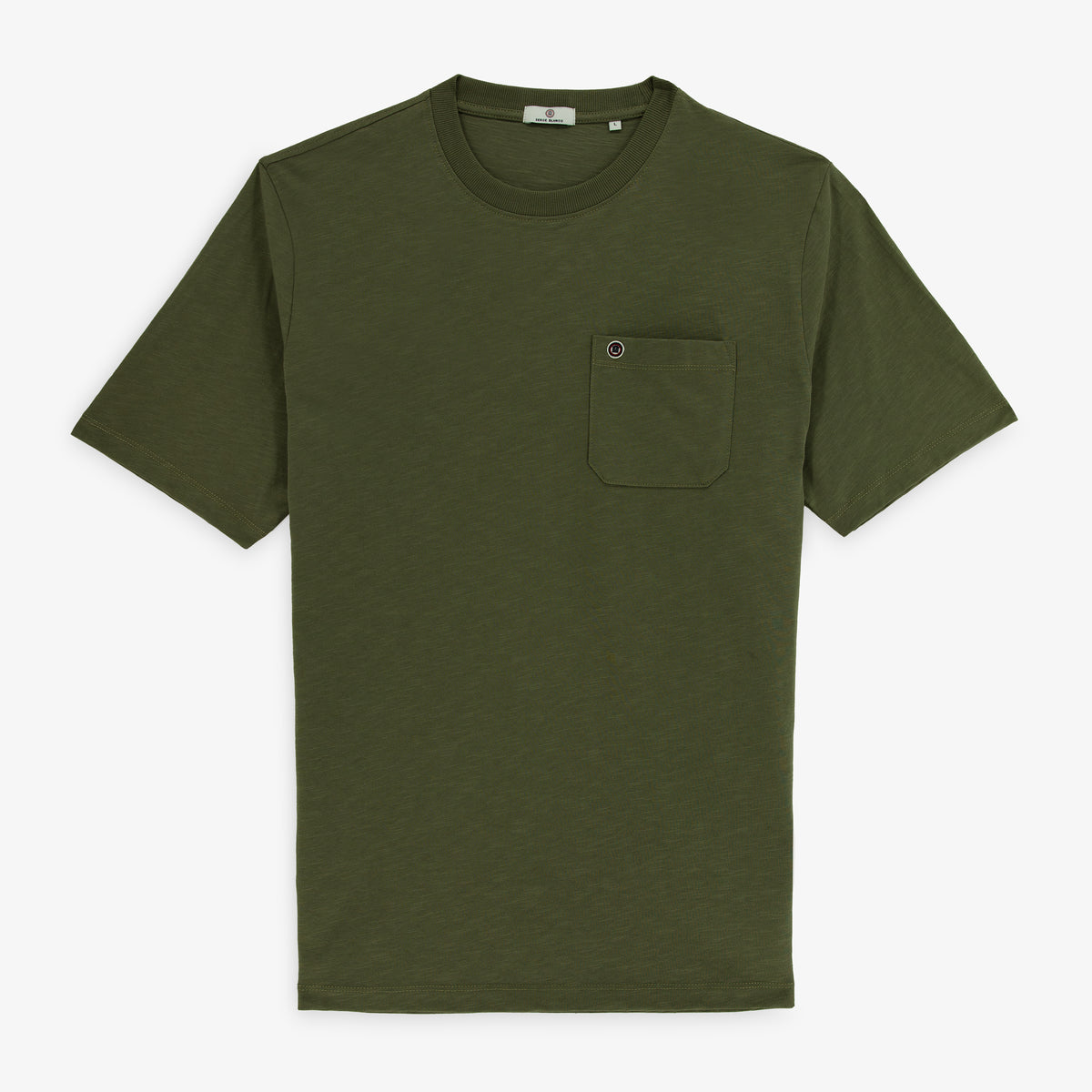 T-shirt manches courtes Tony en coton slub kaki
