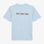 Théo round-neck T-shirts in sky blue cotton with back embroidery