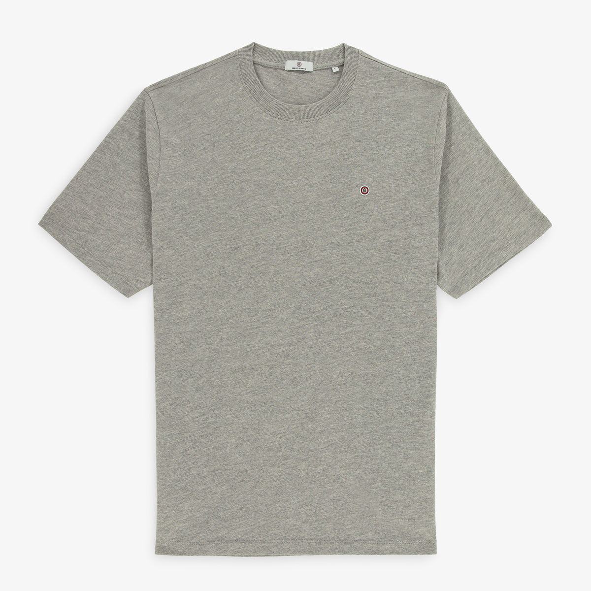 T-shirt manches courtes Théo en coton gris chiné