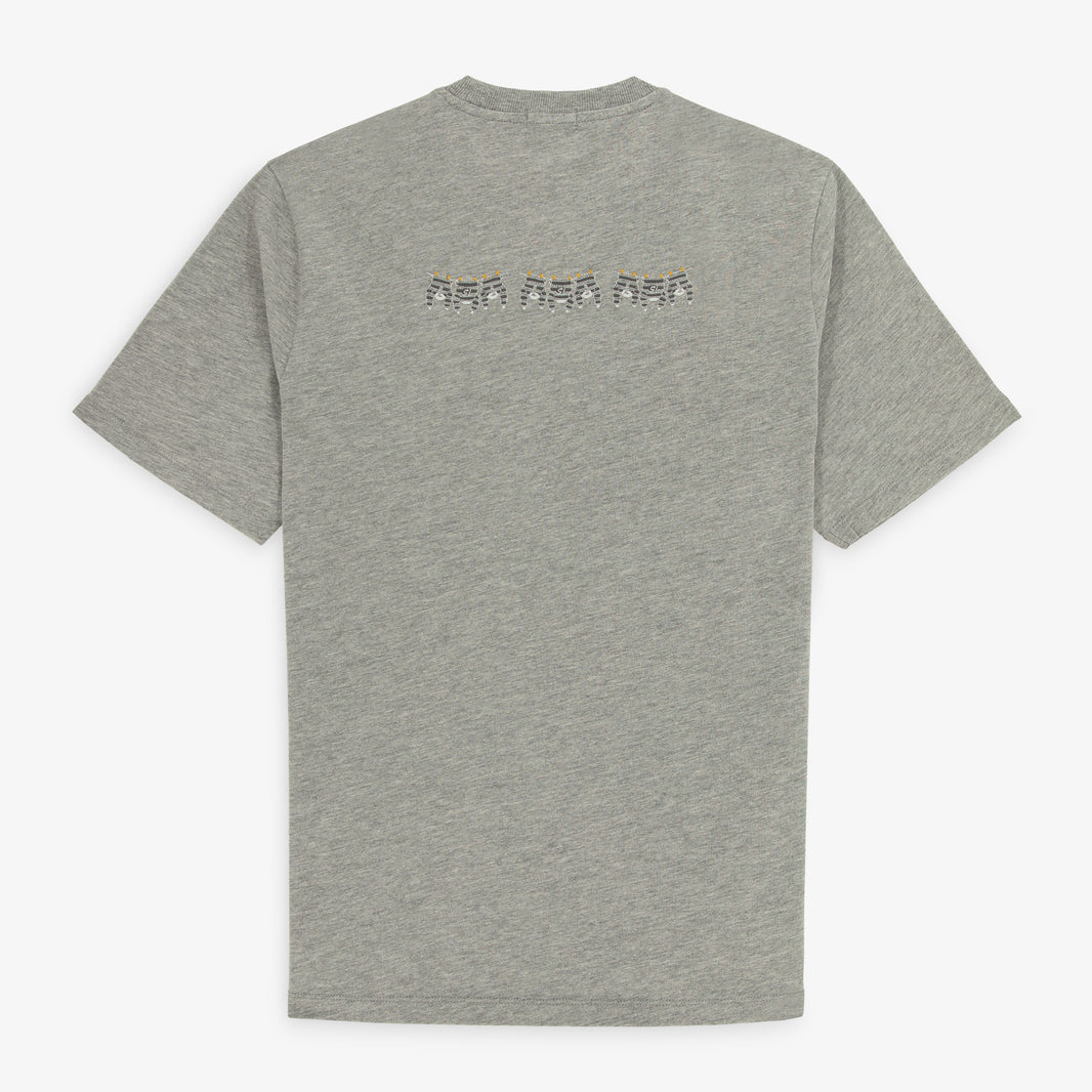 T-shirt manches courtes Théo en coton gris chiné