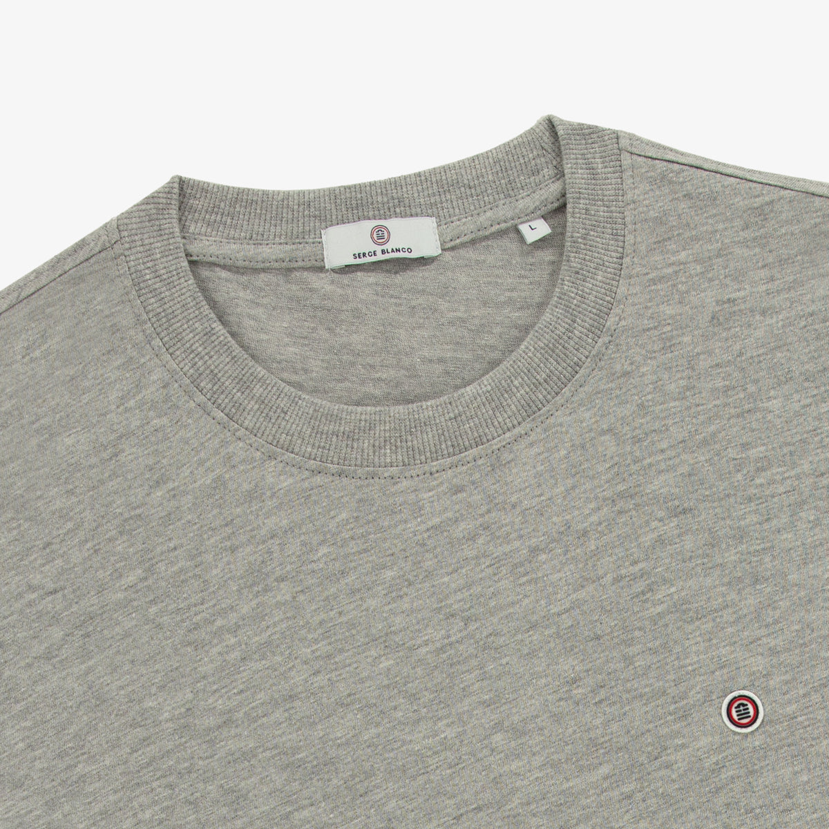 T-shirt manches courtes Théo en coton gris chiné