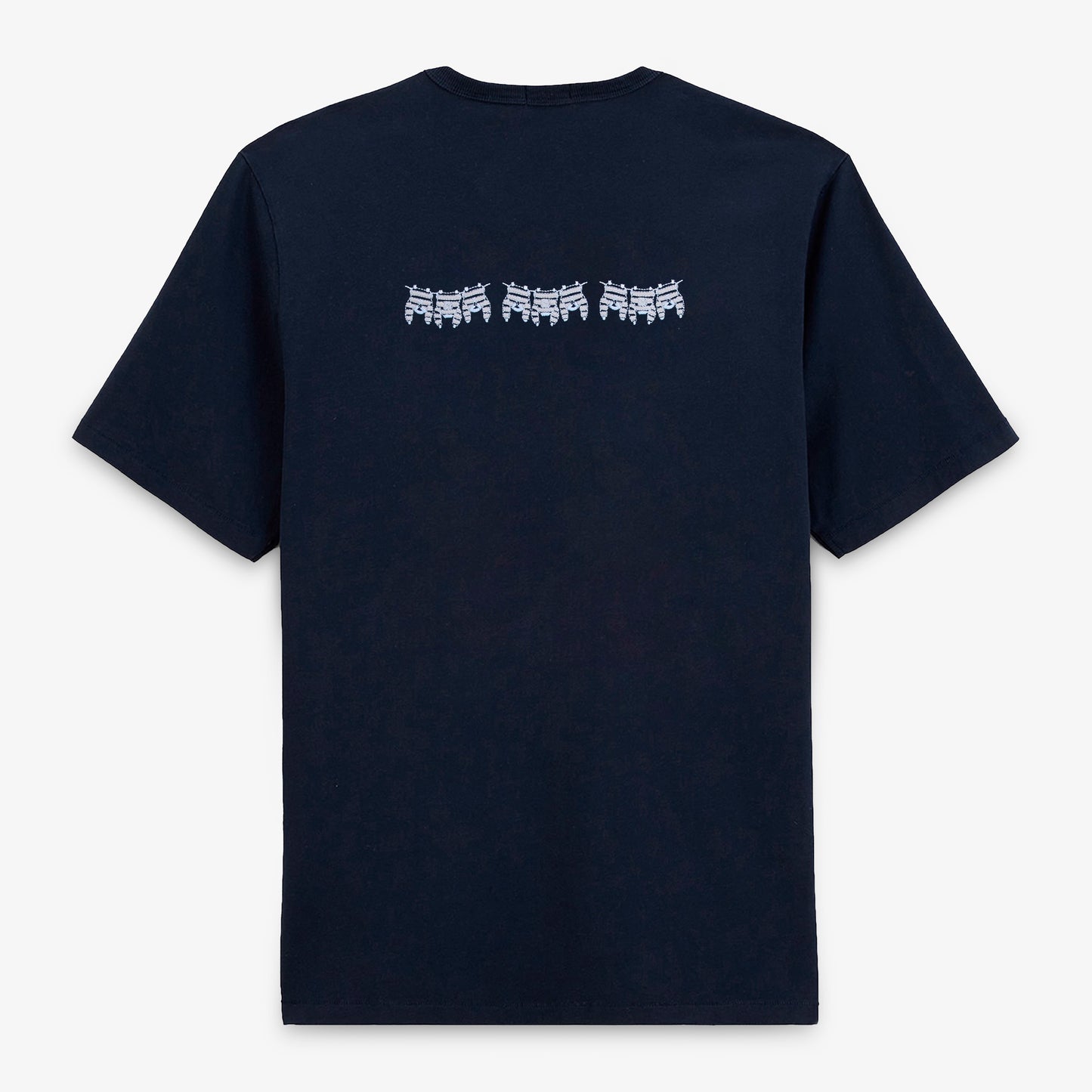 T-shirts col rond Théo en coton bleu marine avec broderie dos