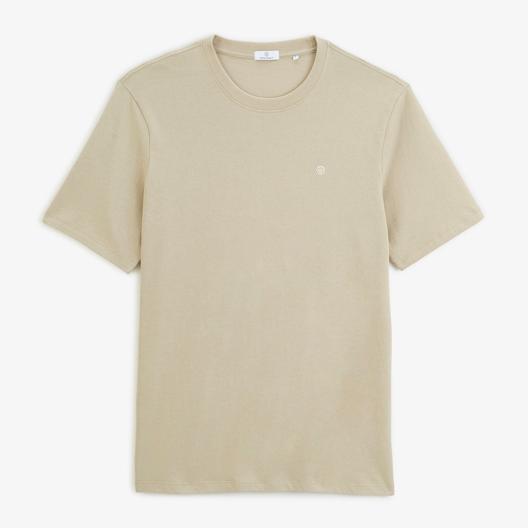 T-shirt manches courtes col rond Théo beige travertin
