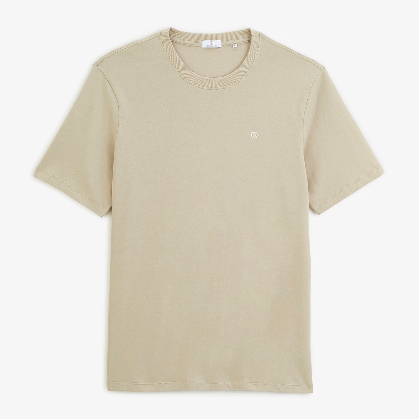 T-shirt manches courtes col rond Théo beige travertin