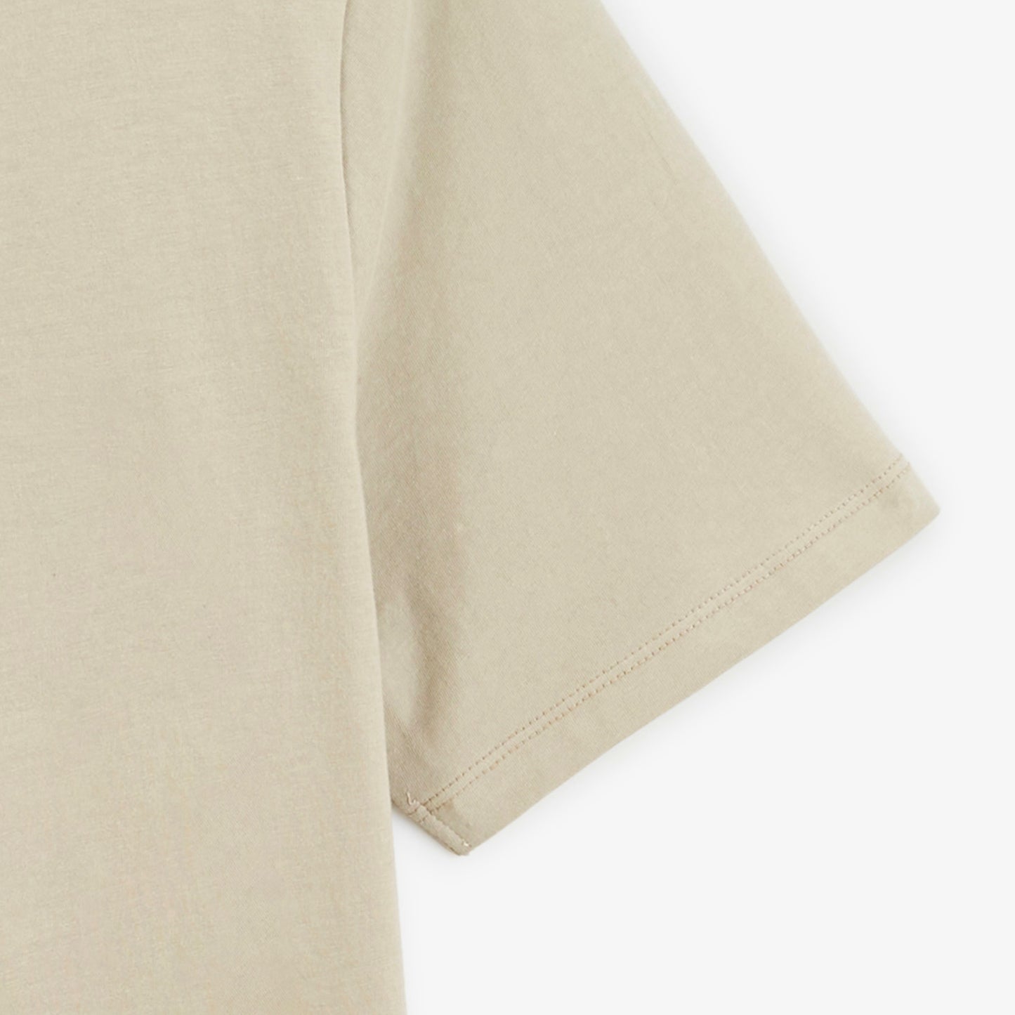 T-shirt manches courtes col rond Théo beige travertin