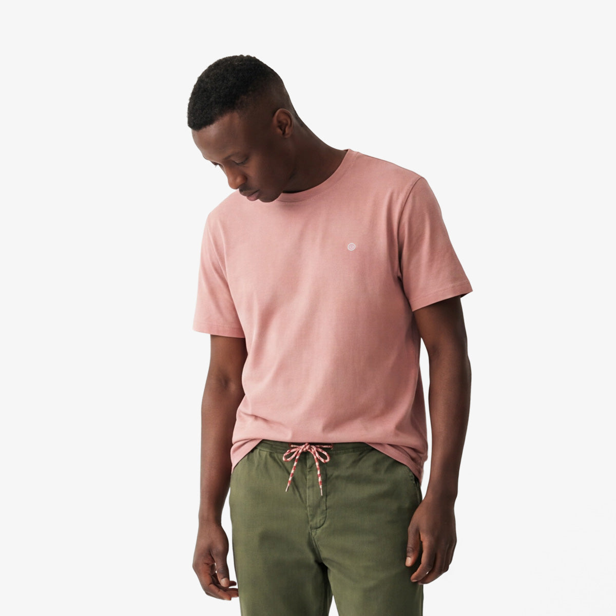 T-shirt col rond Théo en coton rose