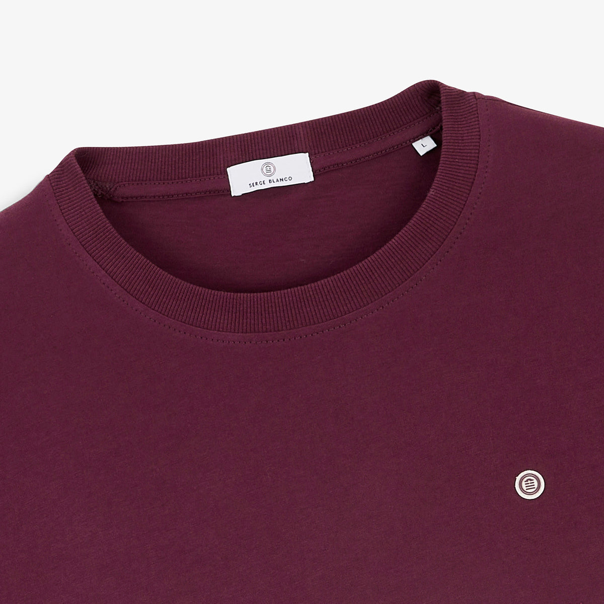 T-shirt manches courtes col rond Théo rouge bordeaux