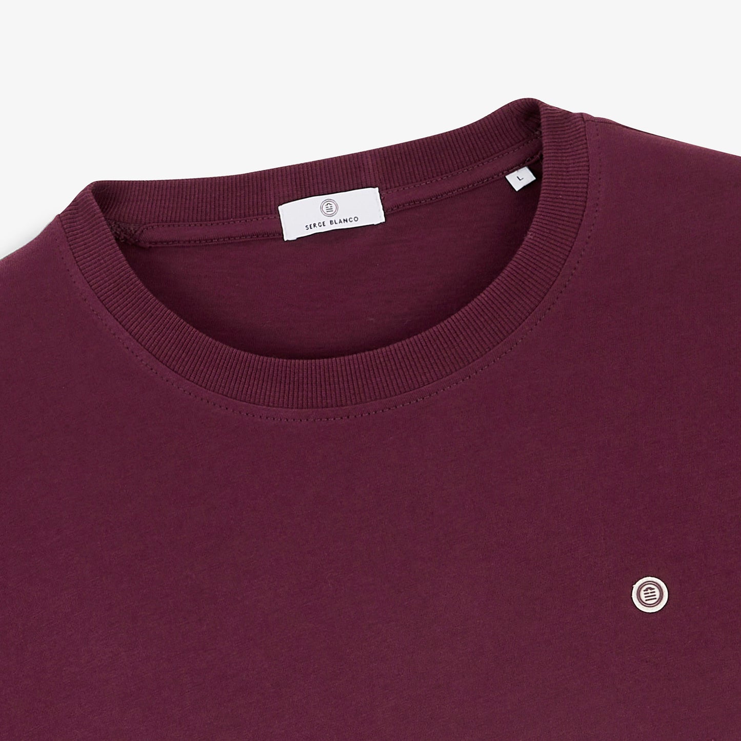 T-shirt manches courtes col rond Théo rouge bordeaux