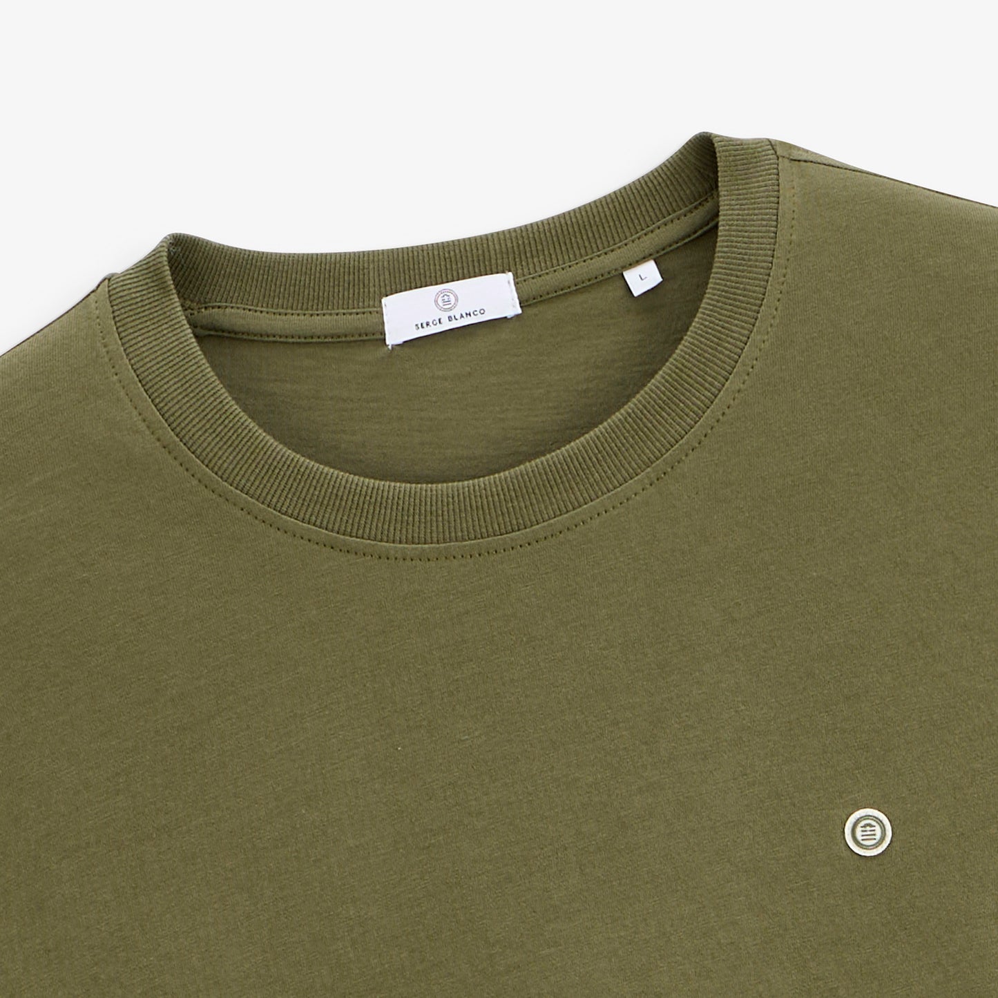 T-shirt manches courtes col rond Théo vert thym