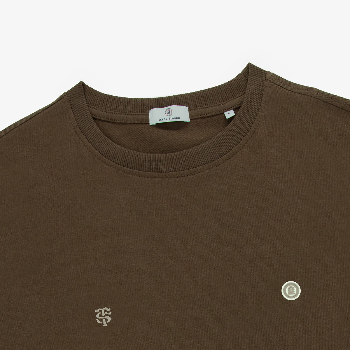 Maglietta a maniche corte in jersey di cotone al 100% dello Stade Toulousain, colore marrone "brownie", modello Théo
