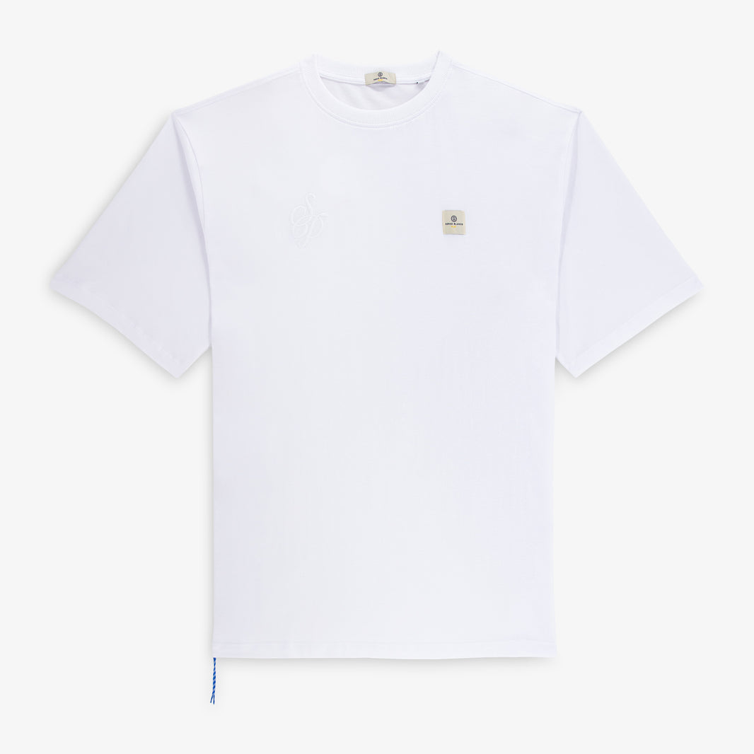 T-shirt blanc en coton à broderie SP Section Paloise