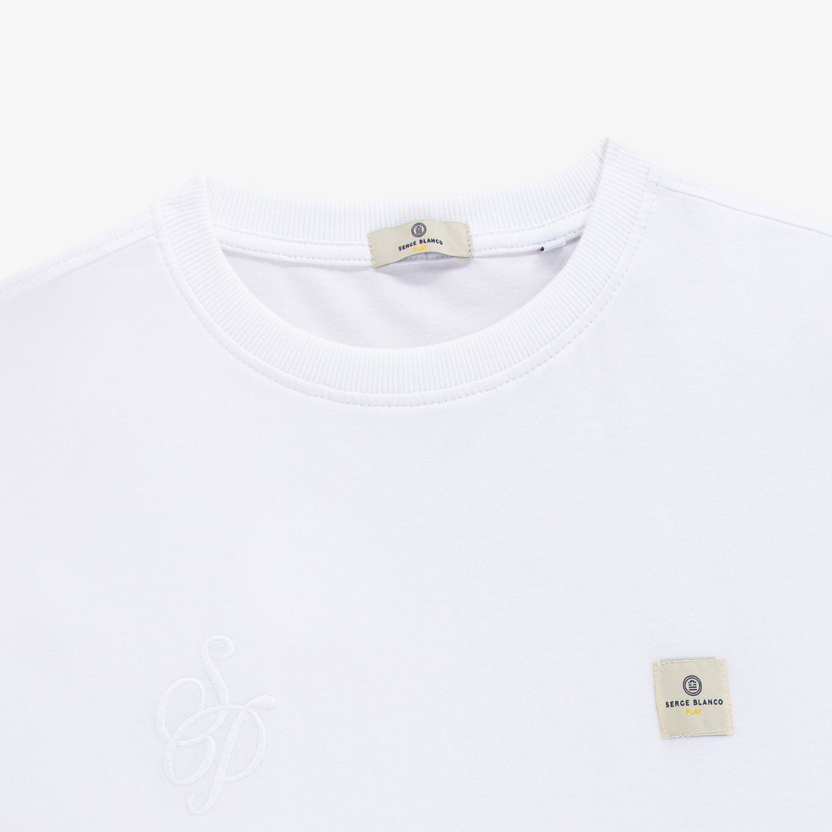 T-shirt blanc en coton à broderie SP Section Paloise