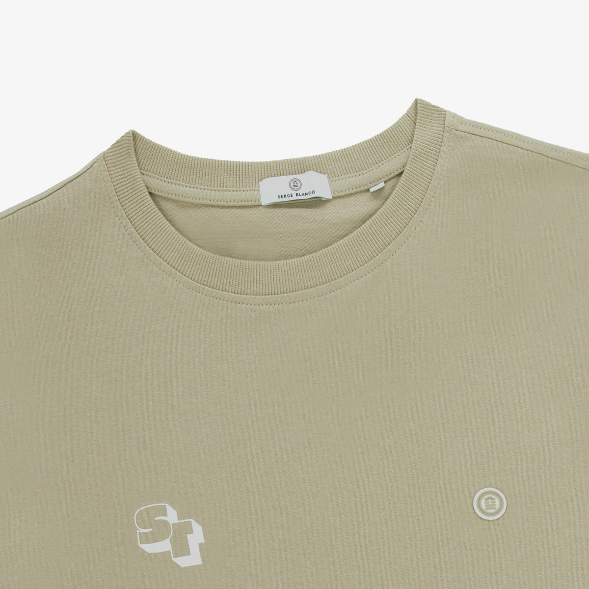 Maglietta a maniche corte in cotone stampato beige dello Stade Toulousain