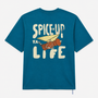 T-shirt manches courtes Thor Play oversize imprimé Spice-Up Ya Life bleu canard