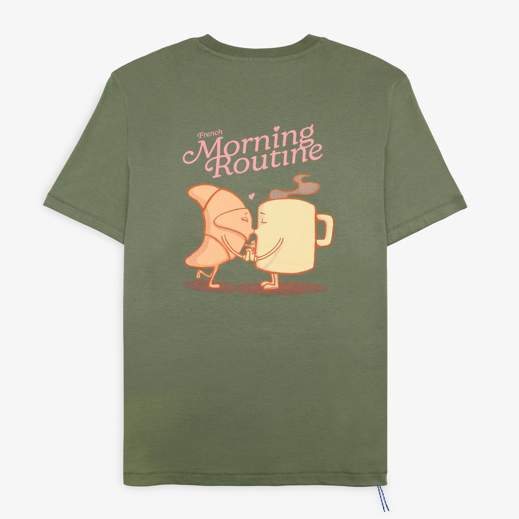 T-shirt manches courtes oversize taupe French Morning Routine SBPLAY