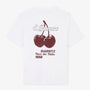 T-shirt manches courtes Théo imprimé dos Biarritz Cerises blanc