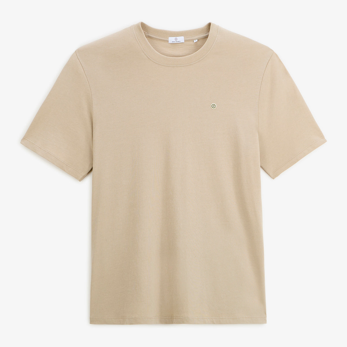 T-shirt manches courtes Théo imprimé dos Sardines Basquaises beige travertin