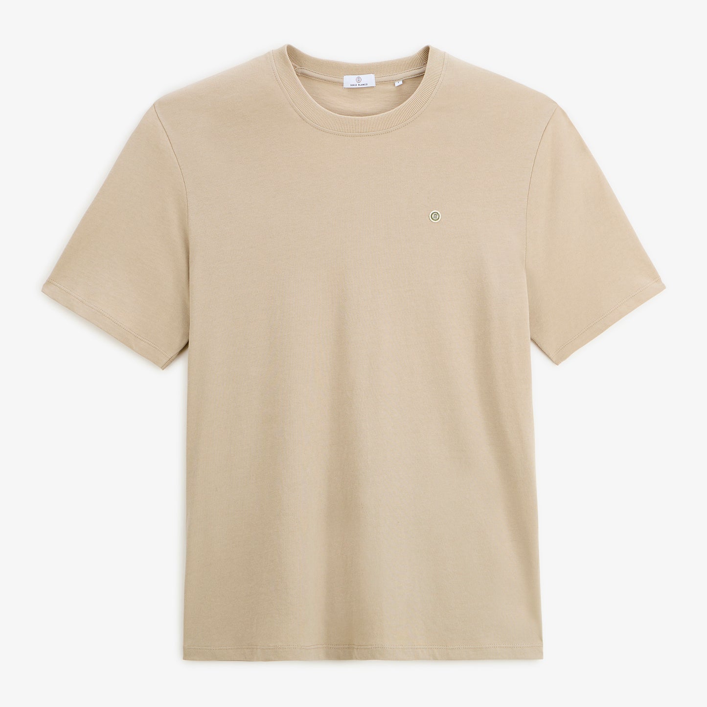 T-shirt manches courtes Théo imprimé dos Sardines Basquaises beige travertin