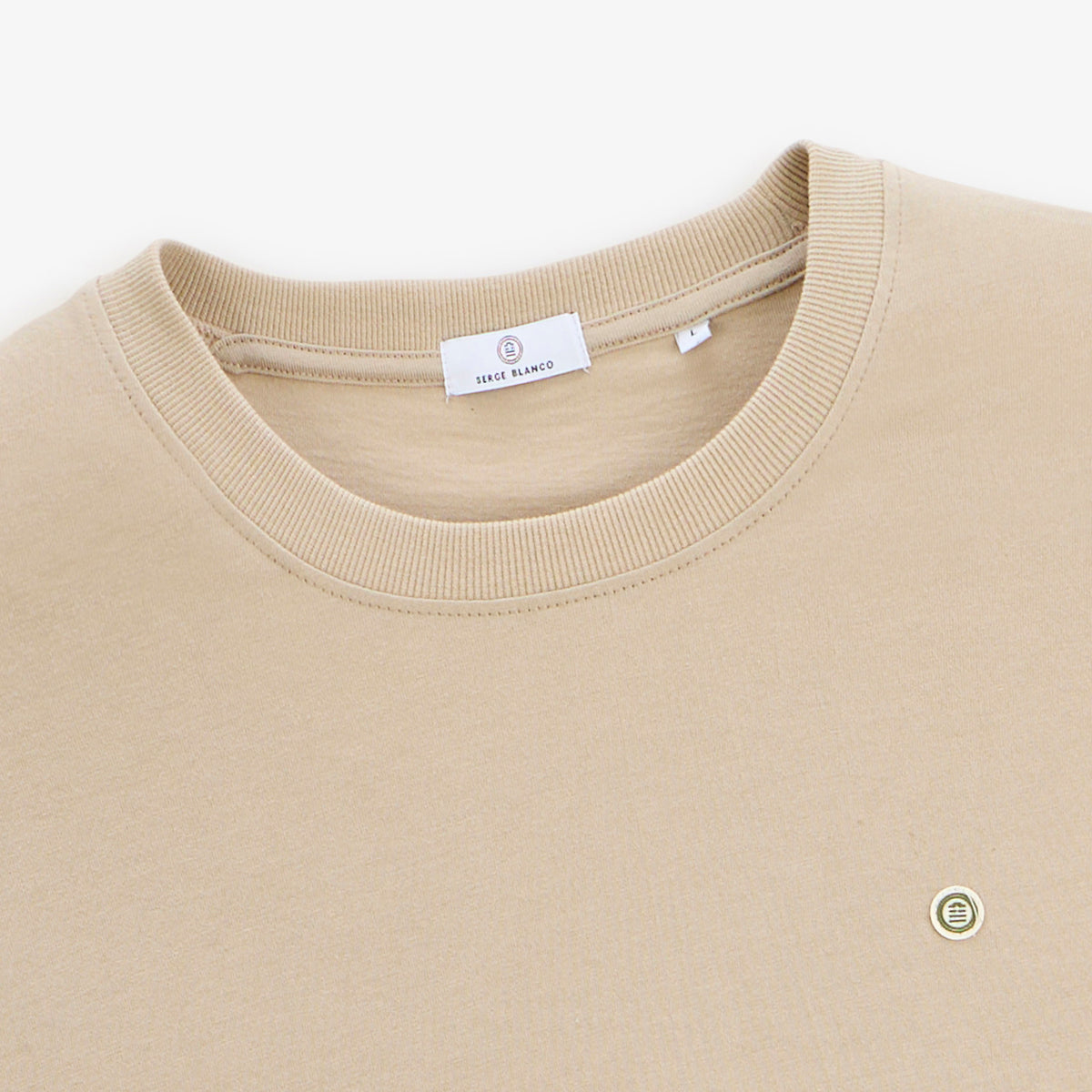 T-shirt manches courtes Théo imprimé dos Sardines Basquaises beige travertin